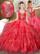 Affordable Sweetheart Beading and Red Quinceanera Dresses QDDTQ1002FOR