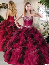 Affordable Sweetheart Multi Color Sweet 16 Gowns with Beading and Ruffles QDDTO1002-4FOR
