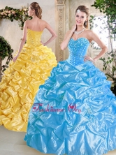 Affordable Sweetheart Quinceanera Dresses with Beading and Pick Ups for Spring QDDTG1002A-1FOR