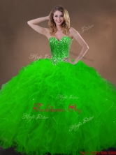 Classical Spring Green Quinceanera Gowns with Beading and Ruffles SWQD050MTMT-2FOR