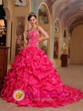 2013 Customer Made Spaghetti Straps Hot Pink Embroidery Decorate Quinceanera Dress IN Lascano Uruguay Style QDZY343FOR