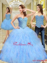 2015 Beautiful Beading and Ruffles Sweetheart Quinceanera Dresses in Multi Color SJQDDT11001FOR