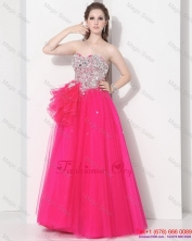 2015 Gorgeous Hot Pink Sweet Sixteen Dresses with Rhinestones WMDQD018FOR