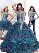 2015 New Style Appliques and Pick Ups Sweetheart Quince Dresses in Multi Color SJQDDT26001FOR