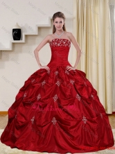 2015 Pretty Strapless Quinceanera Dress with Embroidery and Pick Ups QDZY230TZFXFOR