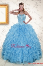 2015 Pretty Sweetheart Baby Blue Sweet 15 Dresses with Beading XFNAODVC1037FOR
