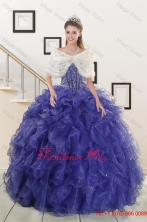 2015 Pretty Sweetheart Quinceanera Dresses with Sequins and Ruffles XFNAO