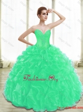 Beautiful Appliques Sweet 15 Dresses in Turquoise for 2015 SJQDDT28002-2FOR