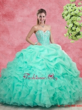 Beautiful Beaded Apple Green Quinceanera Gowns with Ruffles SJQDDT99002FOR