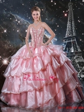 Comfortable Sweetheart Beaded Quinceanera Gowns in Baby Pink QDDTA102002FOR