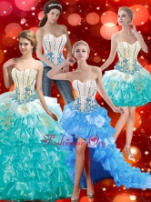 Discount Sweetheart Quinceanera Dresses with Beading and Ruffles SJQDDT39001FOR