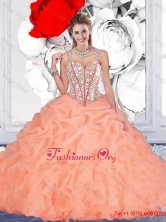 Elegant Orange Ball Gown Straps Quinceanera Dresses with Beading QDDTA116002FOR