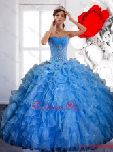 Free and Easy Ball Gown Quinceanera Dress with Ruffles and Appliques QDDTB9002FOR