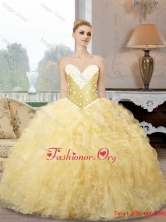 Modest Sweetheart Quinceanera Dresses with Beading and Ruffles SJQDDT82002FOR