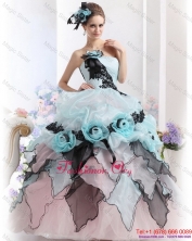 Ruffles Multi Color 2015 Quinceanera Dresses with Hand Made Flowers WMDQD003FOR