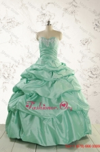 Spring 2015 Luxurious Apple Green Quinceanera Dress with Beading and Pick Up FNAO5780-2FOR