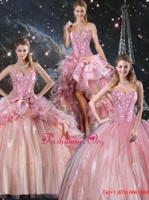 Spring Beautiful Ball Gown Beaded Tulle Detachable Sweet 16 Dresses with Belt QDDTA110001FOR