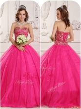The Most Popular A Line Beading Quinceanera Gowns in Hot Pink QDZY090CFOR