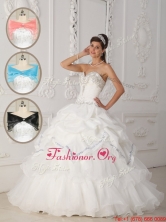 The Most Popular White Ball Gown Sweetheart Quinceanera Dresses QDZY465AFOR