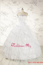 The Most Popular White Sequins Ball Gown Quinceanera Dresses for 2015 FNAO726FOR