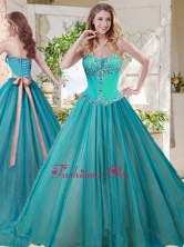 Gorgeous A Line Brush Train Quinceanera Gown with Beading and SashSJQDDT710002FOR