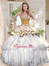 Pretty Big Puffy Sweet 16 Dress with Beading and Ruffles LayersSJQDDT705002FOR