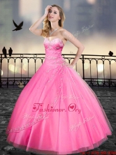 Really Puffy Pink Quinceanera Dresses with Beading and Appliques XFQD003-1FOR