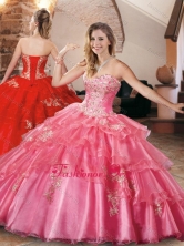 Recommended Applique and Beaded Quinceanera Dress in Organza XFQD1040FOR