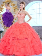 Recommended Ball Gown Beading and Ruffles Quinceanera Gowns SJQDDT379002-1FOR