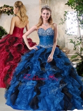 Recommended Ball Gown Multi Color Sweet 16 Dresses with Beading and Ruffles  QDDTO1002-3FOR