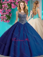 Recommended Beaded and Applique Quinceanera Dress with See Through Scoop SJQDDT626002FOR