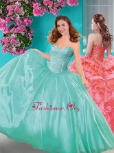 Recommended Really Puffy Beaded and Ruffled Quinceanera Dress with Floor Length SJQDDT643002-1FOR