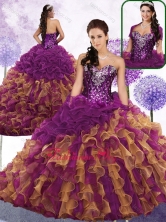 Recommended Sweetheart Beading and Ruffles Quinceanera Gowns in Multi Color SJQDDT457002FOR