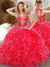 Recommended Sweetheart Quinceanera Dresses with Beading and Ruffles SJQDDT469002FOR