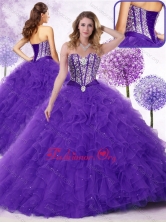 Recommended Sweetheart Quinceanera Gowns with Beading and Ruffles  SJQDDT451002FOR
