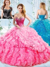 Visible Boning Big Puffy Detachable Quinceanera Dress with Ruffles and Beading SJQDDT546002FOR