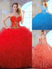 Cheap Appliques and Ruffles Quinceanera Gowns with Sweetheart SJQDDT141002-1FOR