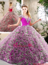 Exquisite Beading and Ruffles Quinceanera Gowns in Multi Color SJQDDT207002-1FOR
