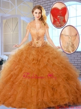 Fall Fashionable Appliques Quinceanera Dresses in Champagne SJQDDT144002-2FOR
