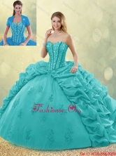 Fashionable Brush Train Pick Ups and Beading Quinceanera Gowns SJQDDT191002-4FOR