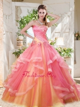 Fashionable Rainbow Big Puffy Quinceanera Dress with Ruffles Layers and Beading SJQDDT699002FOR