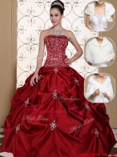 Fashionable Strapless Quinceanera Gowns with Embroidery and Pick Ups MLD090710EFOR