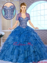 Gorgeous Beading and Ruffles Quinceanera Gowns with Sweetheart SJQDDT163002C-1FOR