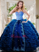Luxurious Beaded and Applique Royal Blue New Arrival Quinceanera Dresses in Taffeta and TulleSJQDDT736002FOR