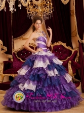 Mamitipo Panama Multi-color One Shoulder Ruffles Gorgeous  For 2013 A-line Quinceanera Dress Style QDZY125FO