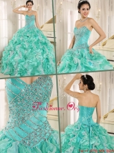 New Arrival Apple Green Quinceanera Dresses with Beading and Ruffles ZY791CFOR