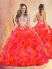 New Arrival Ball Gown Multi Color Quinceanera Dresses with Beading and Ruffles SJQDDT434002FOR