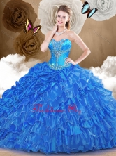 New Arrival Ball Gown Quinceanera Dresses with  Beading and Ruffles SJQDDT473002FOR