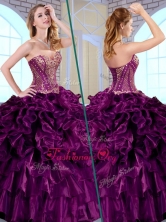 New Arrival Ball Gown Sweetheart Ruffles and Appliques Quinceanera Gowns QDDTK1002FOR