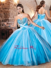 New Arrival Beaded Bust Baby Blue Quinceanera Dresses in Tulle XFQD1038FOR